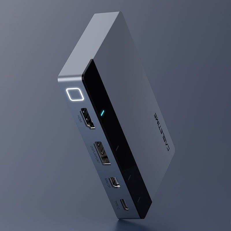 كابل تايم محول HDMI رباعي في واحد بدقة 4K@60Hz - محول تلقائي من USB-C / HDMI / DP / MINI DP إلى HDMI - Image 2